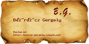 Böröcz Gergely névjegykártya